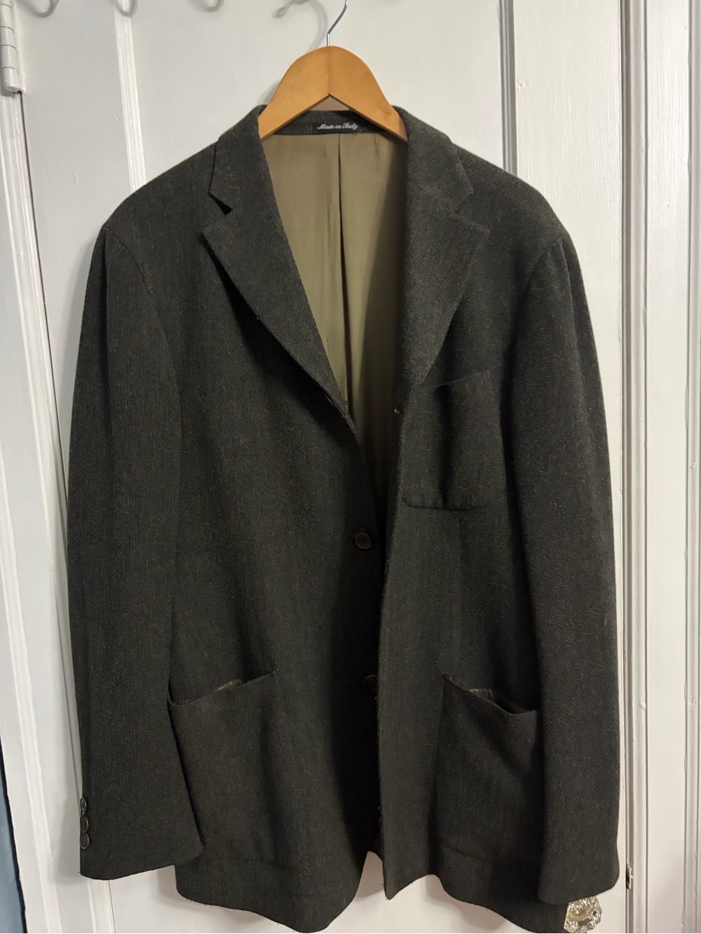 Vintage Extè Men's Moss Green Herringbone Sport Coat